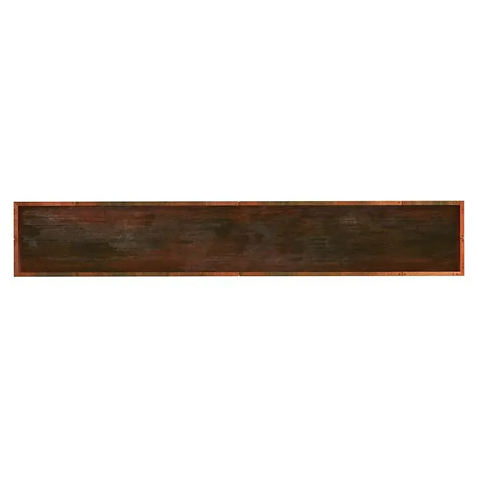 Palatino Hochbeet Urban - 300 x 50 x 70 cm, Stahl, Rostrot - Rechteckige dunkle, verwitterte Tafel mit rustikalem rotbraunem Holzrahmen.