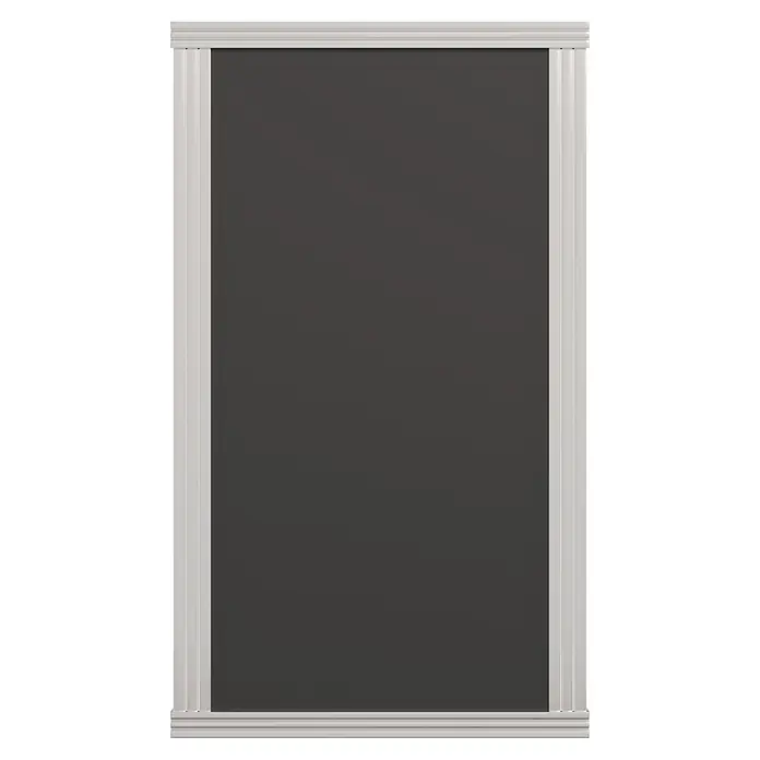 KGT Hochbeet - 2,05 x 0,45 x 0,77 m, Aluminium, Silber - Dunkelgraues Paneel mit dekorativem hellgrauem Rahmen.
