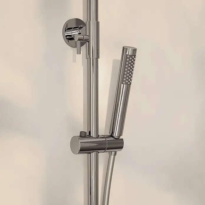 LOMAZOO Duschsystem LMZ-VINCENZO - Anzahl Strahlarten: 1 Stk., Chrom - Verchromtes Duschsystem mit Handbrause an einer Gleitstange.