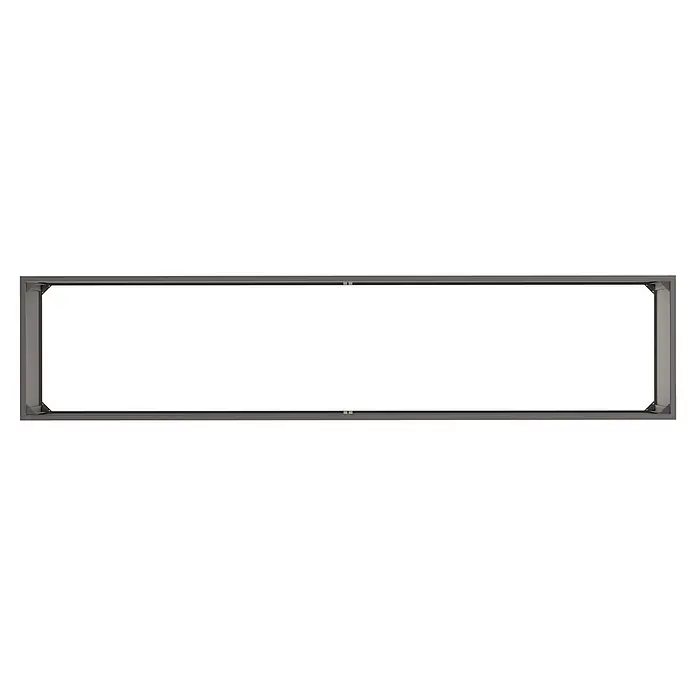 KGT Hochbeet - 2,05 x 0,45 x 0,77 m, Aluminium, Anthrazit - Dunkelgrauer/bronze Metallrahmen mit sichtbaren Eckverbindungen.
