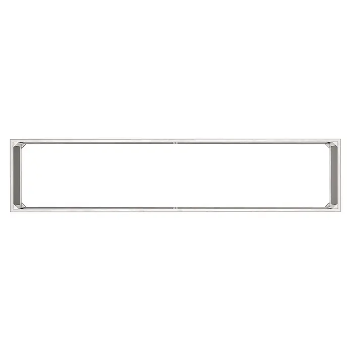 KGT Hochbeet - 2,05 x 0,45 x 0,77 m, Aluminium, Silber - Silberner, rechteckiger Metallrahmen mit abgerundeten kurzen Seiten.