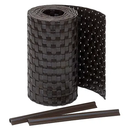 Jardinion  Sichtschutzelement 250cm Sichtschutzstreifen 19cm x 2,4mm inkl. Klemmschienen Dunkelbraun