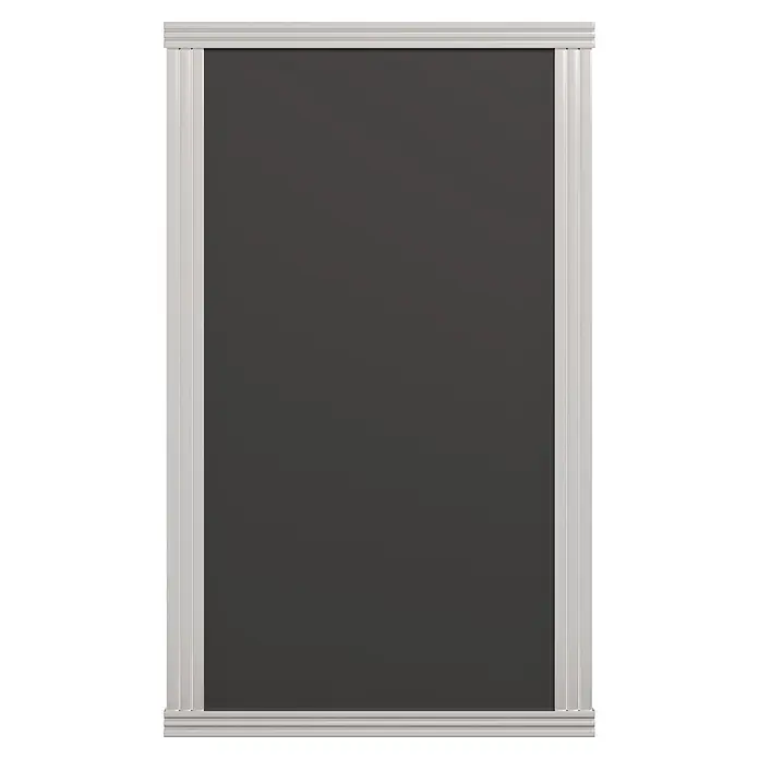 KGT Hochbeet - 1,21 x 0,45 x 0,77 m, Aluminium, Silber - Dunkelgraue rechteckige Platte mit dekorativem weißen Rahmen.