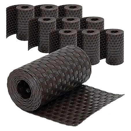 Jardinion  Sichtschutzelement 10x Sichtschutzstreifen 250cm x 19cm x 2,4mm Dunkelbraun