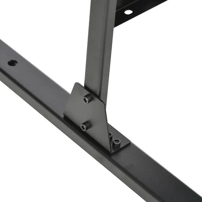 Furnicato Sichtschutzelement - B x H: 45 x 198 cm, Stahl, Schwarz - Schwarze Metallmöbelrahmenverbindung mit Stützhalterung und Sechskantschrauben.