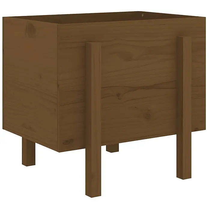 Furnicato Hochbeet - 50 x 62 x 57 cm, Holz, Honigbraune Kiefer - Brauner, rechteckiger Holzpflanzkasten auf Beinen für Pflanzen.