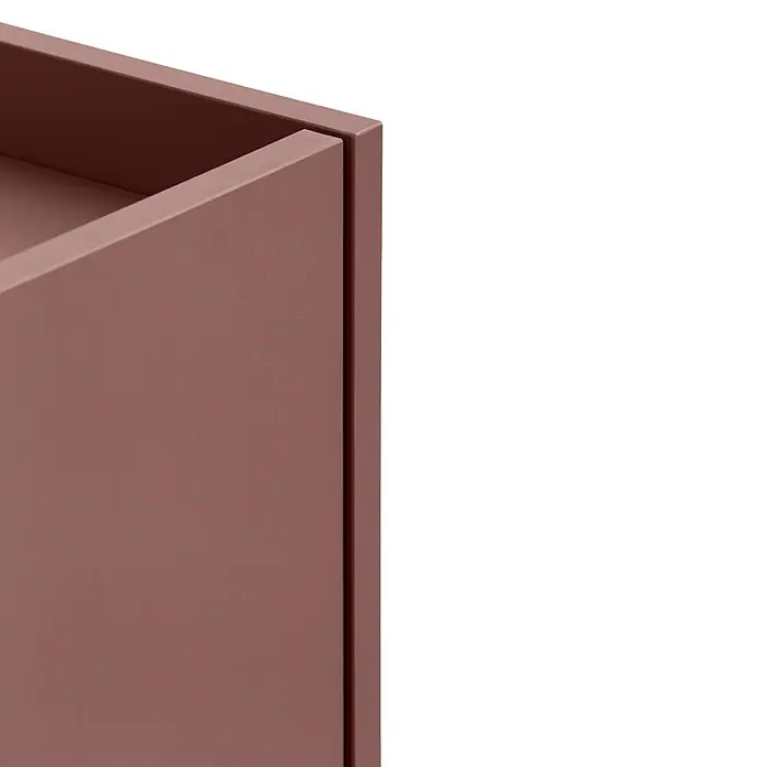 Schildmeyer Highboard Avio - B x T x H: 302 mm x 234 cm x 1.061 mm, Mauve - Nahaufnahme einer matt rosafarbenen modularen Aufbewahrungseinheit oder Schublade mit feiner Textur.