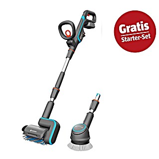 Gardena Power for All 18V Maschinenpaket Ready-to-Use-Set (Akku-Reinigungsbürste Aqua Brush Universal 04/18V, 18V, 2,5 Ah Akku & Ladegerät)