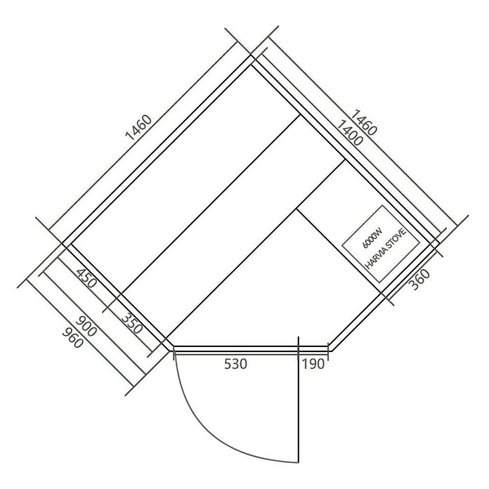 Sanotechnik Massivholzsauna Tallinn (L x B x H: 150 x 150 x 200 cm, 6 kW) | BAUHAUS