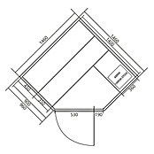 Sanotechnik Massivholzsauna Tallinn (L x B x H: 150 x 150 x 200 cm, 6 kW) | BAUHAUS