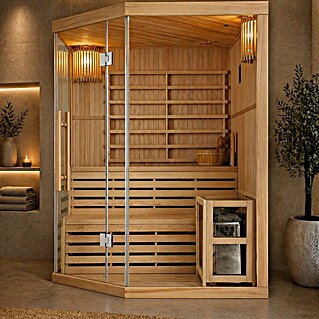 Sanotechnik Massivholzsauna Tallinn (L x B x H: 150 x 150 x 200 cm, 6 kW)