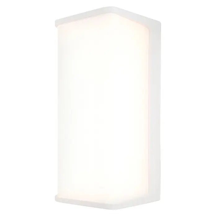 Garza Aplique exterior LED Tena - 9 W, 8 x 8,5 x 24 cm, Blanco, IP65 - Lámpara de pared rectangular blanca con iluminación difusa.