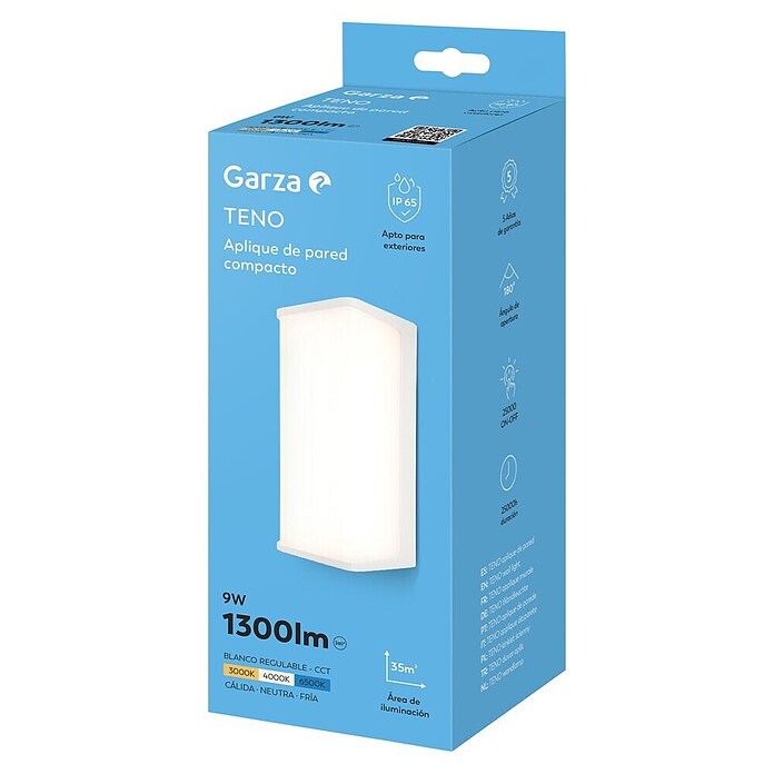 Garza Aplique exterior LED Tena (9 W, 8 x 8,5 x 24 cm, Blanco, IP65) | BAUHAUS