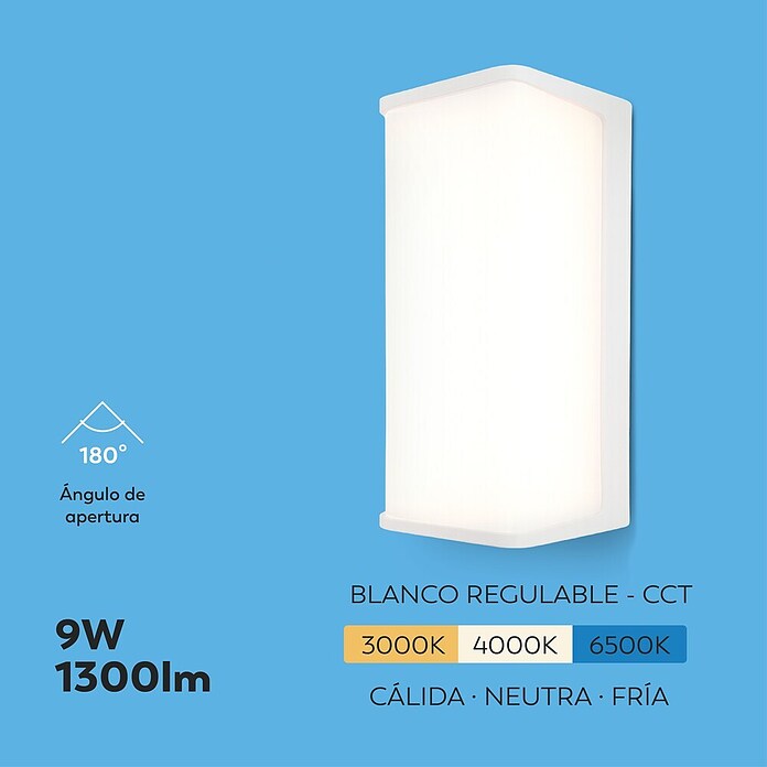 Garza Aplique exterior LED Tena (9 W, 8 x 8,5 x 24 cm, Blanco, IP65) | BAUHAUS