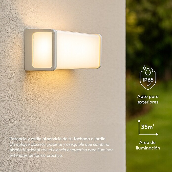 Garza Aplique exterior LED Tena (9 W, 8 x 8,5 x 24 cm, Blanco, IP65) | BAUHAUS