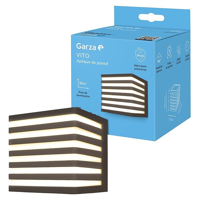 Garza Aplique exterior LED Vito (9 W, 10,4 x 11,2 x 11,2 cm, Negro, IP65) | BAUHAUS