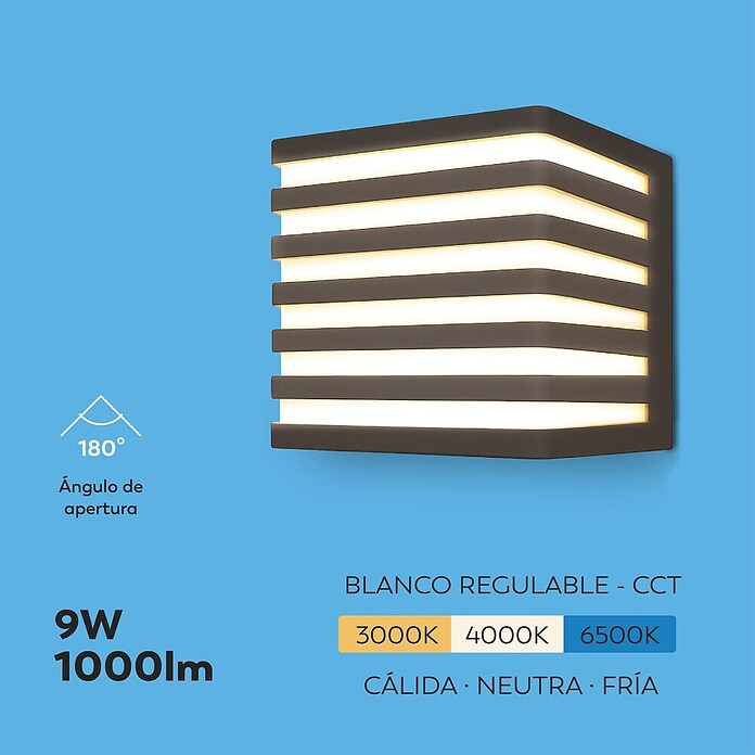 Garza Aplique exterior LED Vito (9 W, 10,4 x 11,2 x 11,2 cm, Negro, IP65) | BAUHAUS