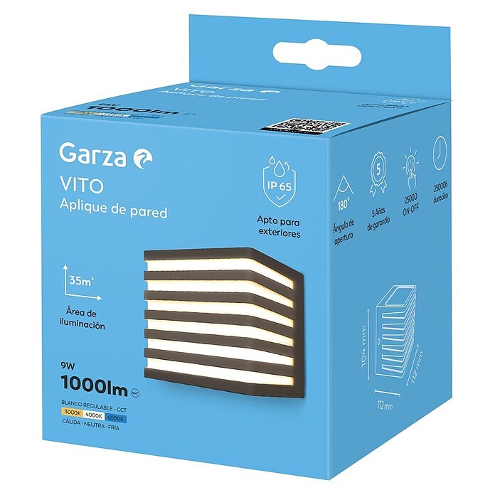 Garza Aplique exterior LED Vito (9 W, 10,4 x 11,2 x 11,2 cm, Negro, IP65) | BAUHAUS