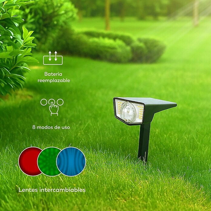 Garza Estaca solar Boreas (L x An x Al: 10 x 16 x 30 cm, Negro, IP65, 100 lm) | BAUHAUS