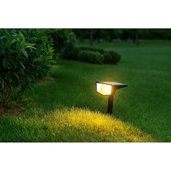Garza Estaca solar Boreas (L x An x Al: 10 x 16 x 30 cm, Negro, IP65, 100 lm) | BAUHAUS