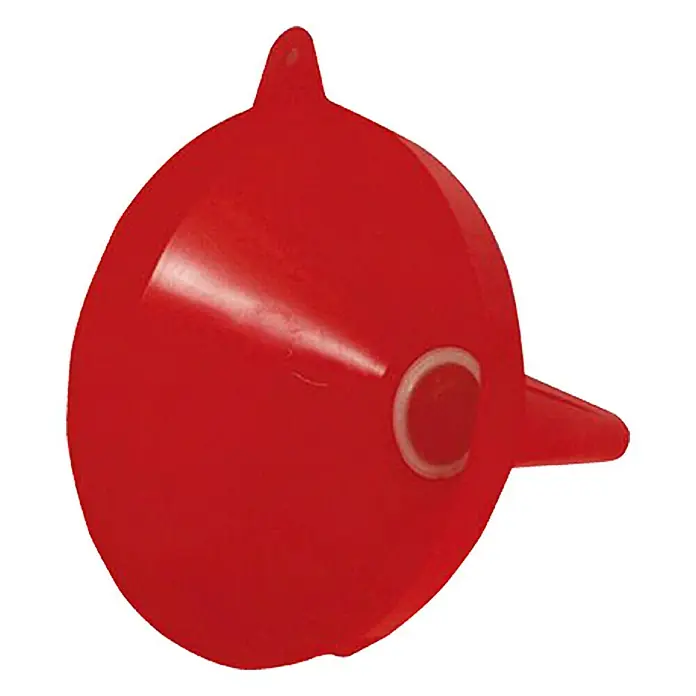 Treibstofftrichter - Mit Sieb, Rot - Rote Kunststoffboje mit dreieckigen und runden Vorsprüngen zur Markierung im Wasser oder zur Befestigung.
