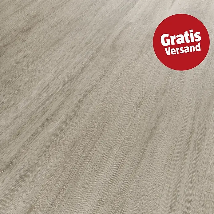 Vinylboden Sly XL - Aberdeen Oak, Landhausdiele, 1.510 x 220 x 7,5 mm - Hellgrauer Bodenbelag in Holzoptik.