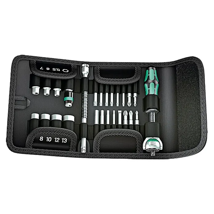 Wera Werkzeug-Set Kraftform Kompakt Zyklop - 26 -tlg. - Wera Werkzeug-Sortiment im schwarzen Etui mit verschiedenen Schraubendrehern und Bits für vielfältige Anwendungen.