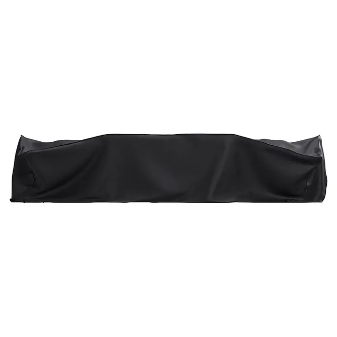 Sunfun Sitzgruppen-Schutzhülle XL - L x B x H: 380 x 140 x 85 cm, Polyester, 160 g/m², Schwarz/Anthrazit - Dunkle Textilabdeckung über einem unsichtbaren Objekt drapiert.