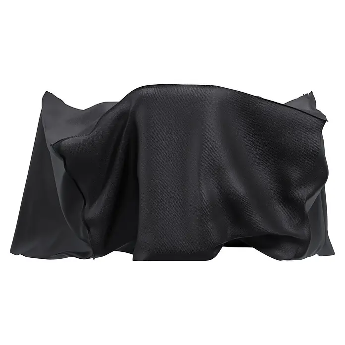 Sunfun Sitzgruppen-Schutzhülle XL - L x B x H: 380 x 140 x 85 cm, Polyester, 160 g/m², Schwarz/Anthrazit - Schwarzer, fließender Stoff mit subtiler Webtextur, in sanften Wellen drapiert.