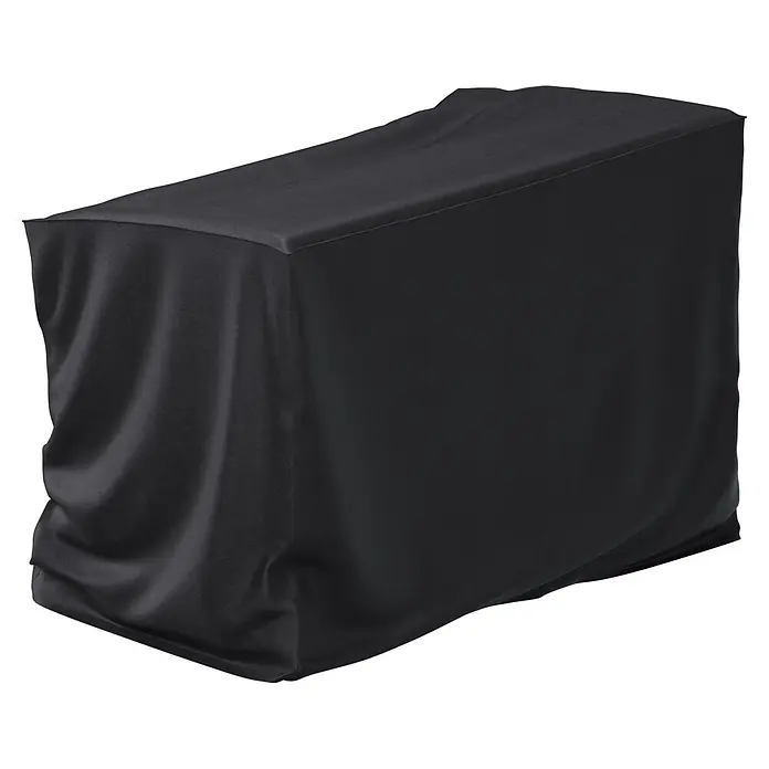 Sunfun Hollywoodschaukel-Schutzhülle - L x B x H: 240 x 140 x 170 cm, Polyester, 160 g/m², Schwarz - Schwarze Stoffabdeckung über einem rechteckigen Objekt.