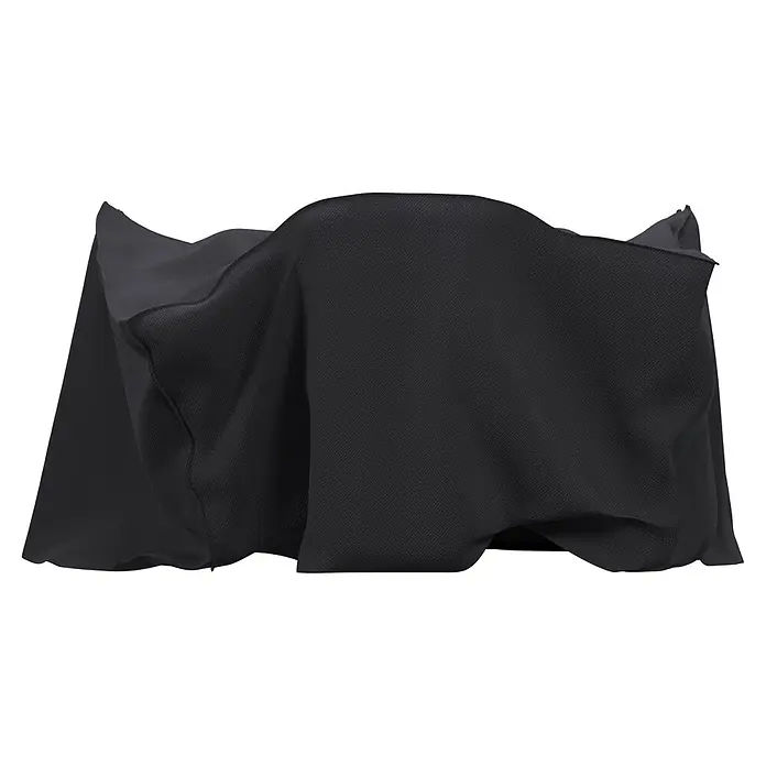 Sunfun Sitzgruppen-Schutzhülle M - L x B x H: 250 x 140 x 85 cm, Polyester, 160 g/m², Schwarz/Anthrazit - Dunkelgraues, strukturiertes Tuch, das ein Objekt verhüllt.