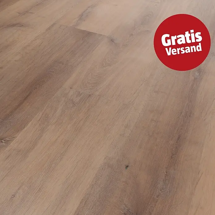 b!design Vinylboden SPC - Cognac Eiche, Landhausdiele, 1.220 x 182 x 4,3 mm - Heller Laminatboden in Holzoptik mit deutlicher Maserung.