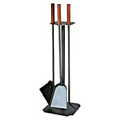 Lienbacher Kamingarnitur (3-tlg., Anthrazit, Höhe: 62 cm, Mit Holzgriffen)