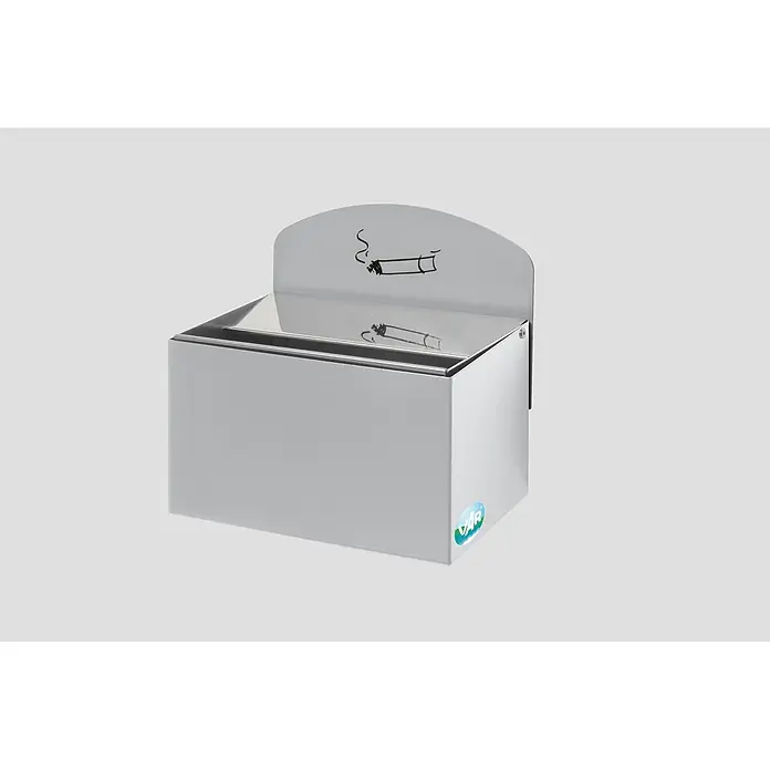 Proregal Aschenbecher - Robuster Wandascher mit Schild - Stahl, Silber - Wandaschenbecher aus Edelstahl mit Zigarettensymbol.
