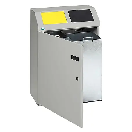 Proregal  Mülltrennsystem - Robustes Wertstoffsortiersystem eckig 2-Fach