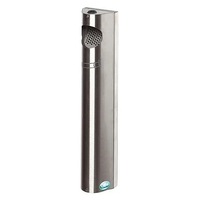 Proregal Aschenbecher - Praktischer Wandascher mit Abstreifblech - Edelstahl, Edelstahl - Edelstahl-Standaschenbecher für den Außenbereich mit perforierter Oberseite.