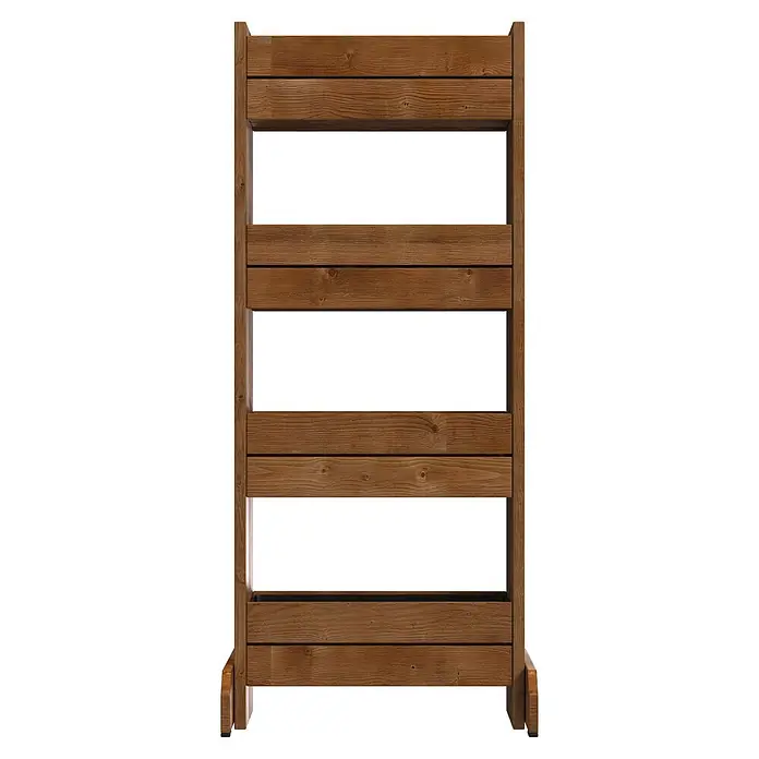 Dobar Hochbeet - 55 x 40 x 125 cm, Holz, Bernstein - Braunes, vierstöckiges Holzpflanzregal für Pflanzen.