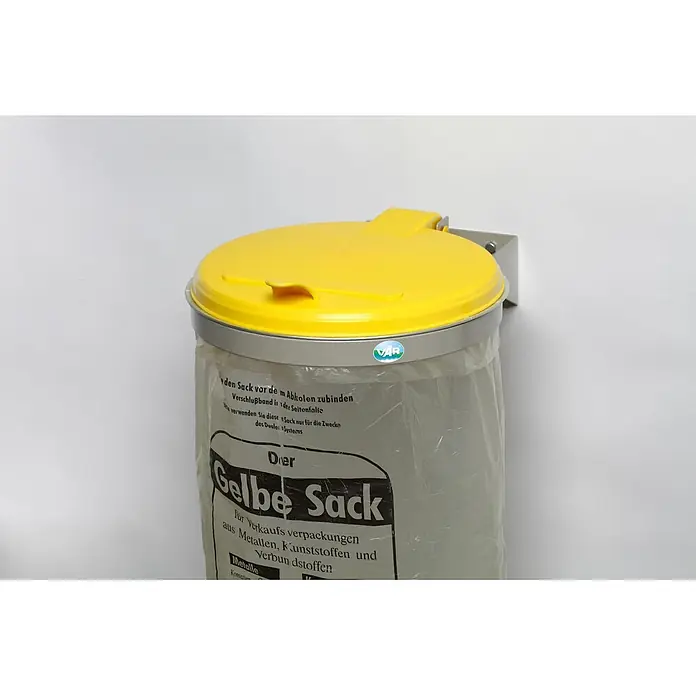 Proregal Wertstoffsammler robust zur Wertstoffsortierung 1-Fach -  - Gelber Sack-Halter mit gelbem Deckel für Verpackungsrecycling.