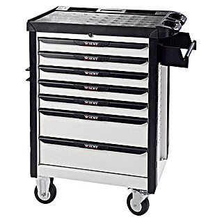 Wisent Werkplaatswagen Premium White Edition (l x b x h: 67,8 x 45,9 x 105 cm, Zwart/Wit, Staal)