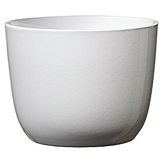 Soendgen Keramik Okrugla tegla za biljke Sevilla (Vanjska dimenzija (ø x V): 11 x 9 cm, Bijele boje, Keramika, Sjaj)