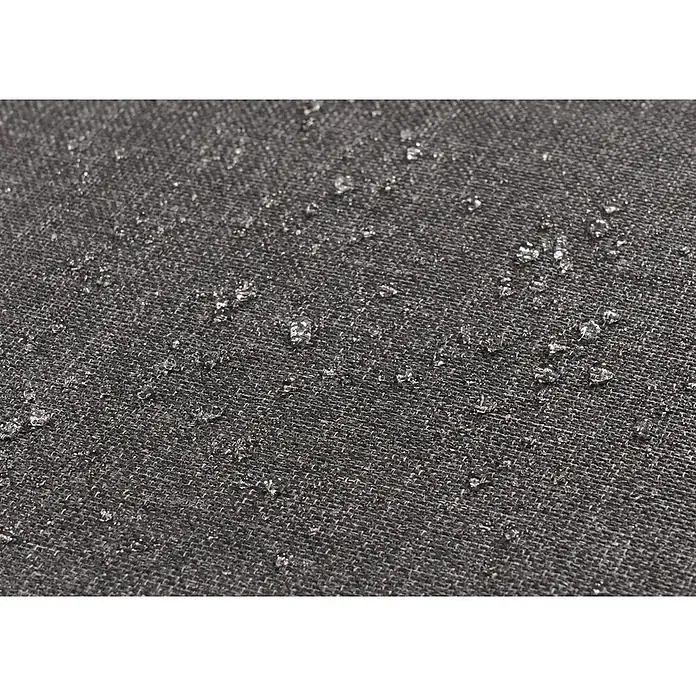 Proregal Gartensessel - 1 Stk., Grau - Nahaufnahme von dunkelgrauem, wasserabweisendem Stoff mit klaren Wassertropfen auf der Oberfläche.
