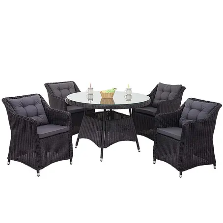 Mendler Poly-Rattan Garnitur HWC-F51 Rattan