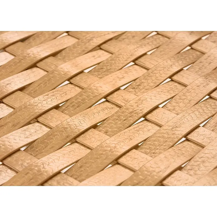 Proregal Gartenstuhl-Set Garnitur mit Tisch - Poly-Rattan, Dunkelgrau, B x T x H: 64 x 72 x 78 cm - Hellebraune, geflochtene Textur aus verschlungenen Streifen, die Bambus oder Holz ähneln, für Körbe oder Matten.