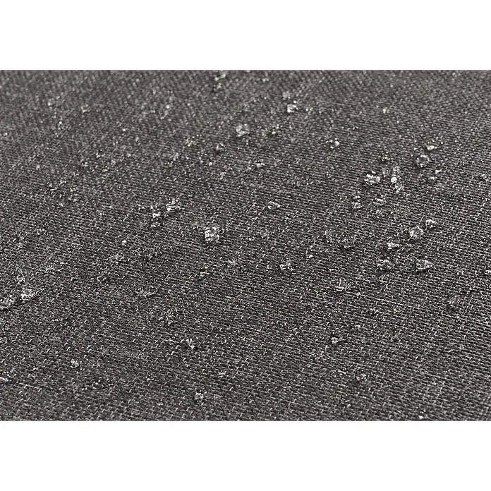 Proregal Gartenstuhl-Set 2er - 2 Stk., Grau, B x T x H: 58 x 59 x 85 cm - Dunkelgrauer Webstoff mit Wassertropfen auf der Oberfläche, die Wasserabweisung zeigen.