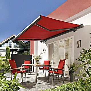 Sunfun Kazetna tenda (Crvene boje, Boja stalka: Antracit metalik, Širina: 3,5 m, Izvlačenje: 3 m)