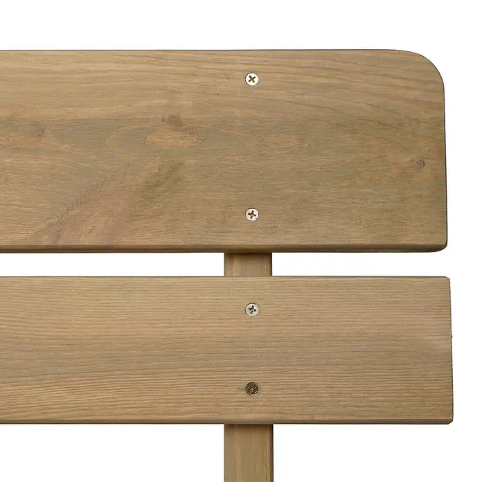 Proregal Gartenbank aus Holz - B x T x H: 148 x 54 x 86 cm, Natur - Behandelte hellbraune Holzlatten mit Kreuzschlitzschrauben.
