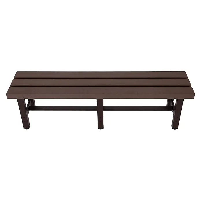 Proregal Gartenbank wetterfest WPC - Aluminium, Braun - Dunkelbraune Lattenbank mit Metallgestell.
