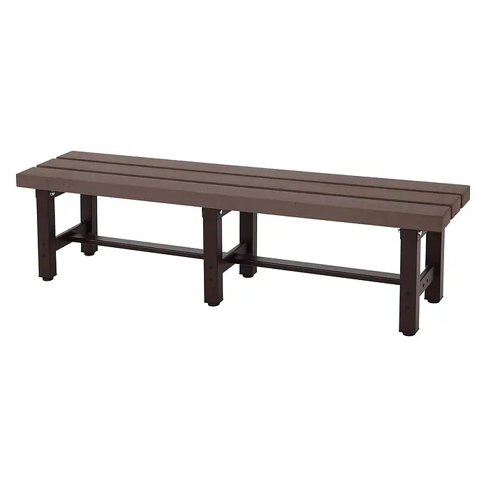 Proregal Gartenbank wetterfest WPC - Aluminium, Braun - Braune Lattenbank mit dunkelbraunem Metallrahmen.