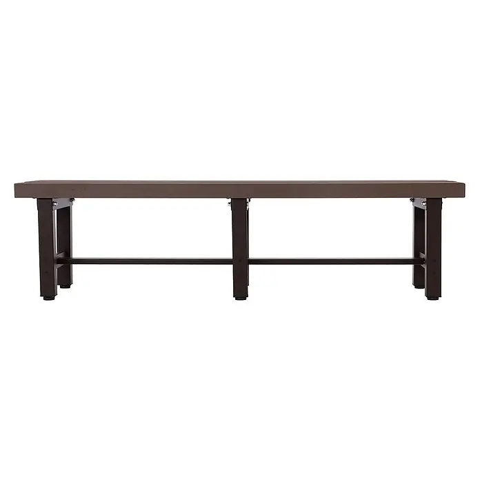 Proregal Gartenbank wetterfest WPC - Aluminium, Braun - Dunkelbraune Bank mit einer Lattenrostplatte aus Holz oder Verbundwerkstoff und einem robusten Metallrahmen.