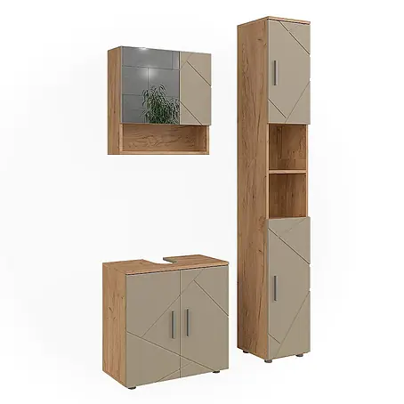 Vicco  Badmöbel-Set Irma Beige 3 Teile